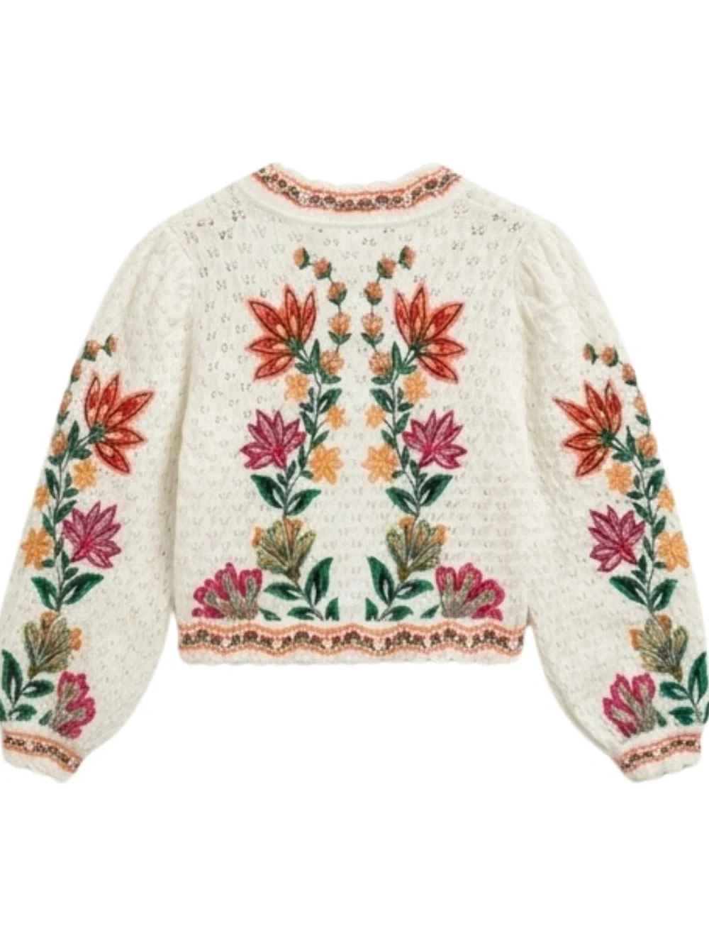 FARM Rio Cream Embroidered Floral Cardigan - Picture 2 of 3